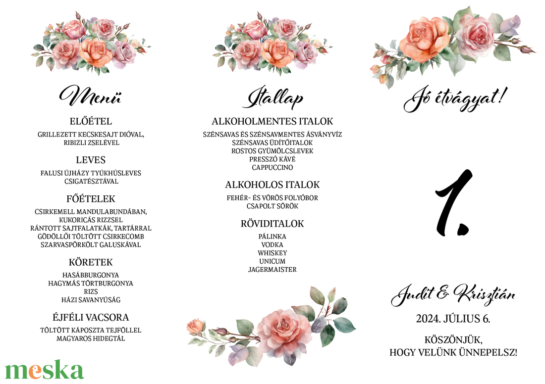 Peachy Blossom esküvői menü - háromszög - esküvő - meghívó & kártya - menü - Meska.hu Peachy Blossom esküvői menü - háromszög - esküvő - meghívó & kártya - menü - Meska.hu