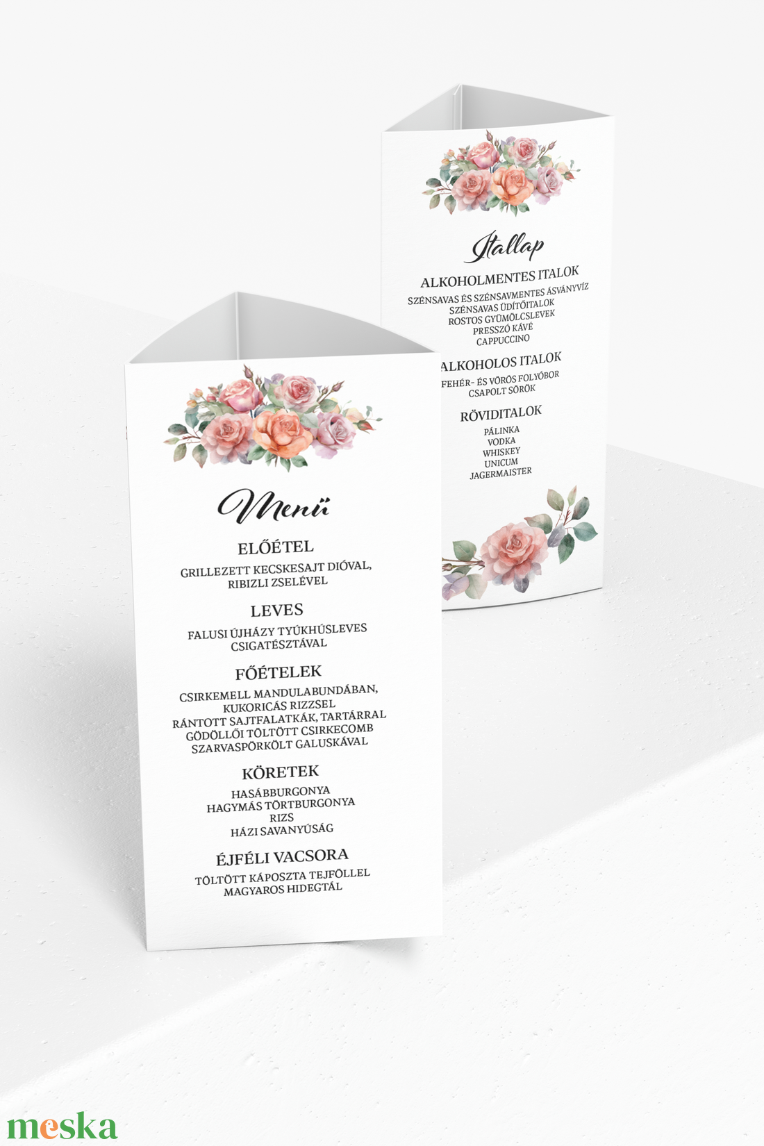 Peachy Blossom esküvői menü - háromszög - esküvő - meghívó & kártya - menü - Meska.hu Peachy Blossom esküvői menü - háromszög - esküvő - meghívó & kártya - menü - Meska.hu