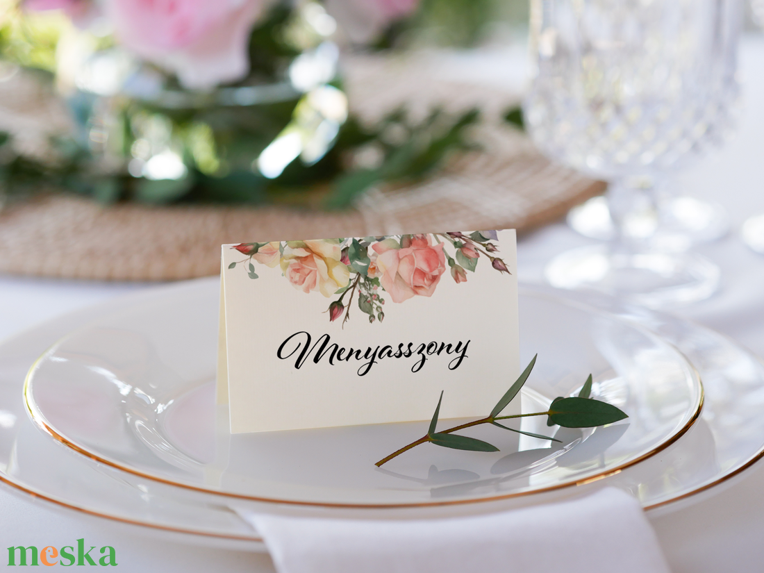 Peachy Blossom esküvői ültetőkártya - sátras - esküvő - meghívó & kártya - ültetési rend - Meska.hu