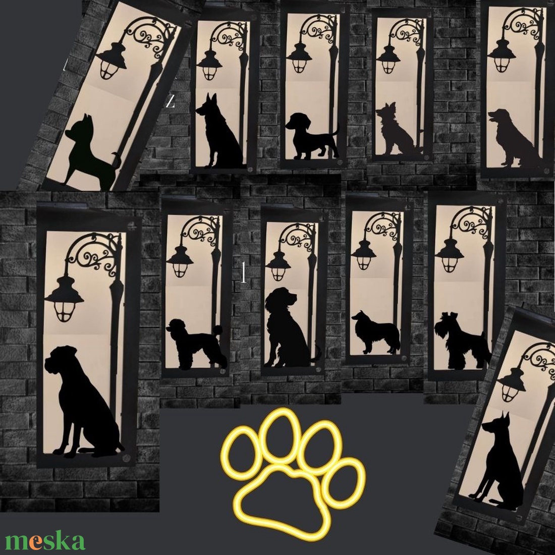 Szolár Világító Házszámtábla -Választható kutyafajtával - otthon & életmód - ház & kert - házszám - Meska.hu