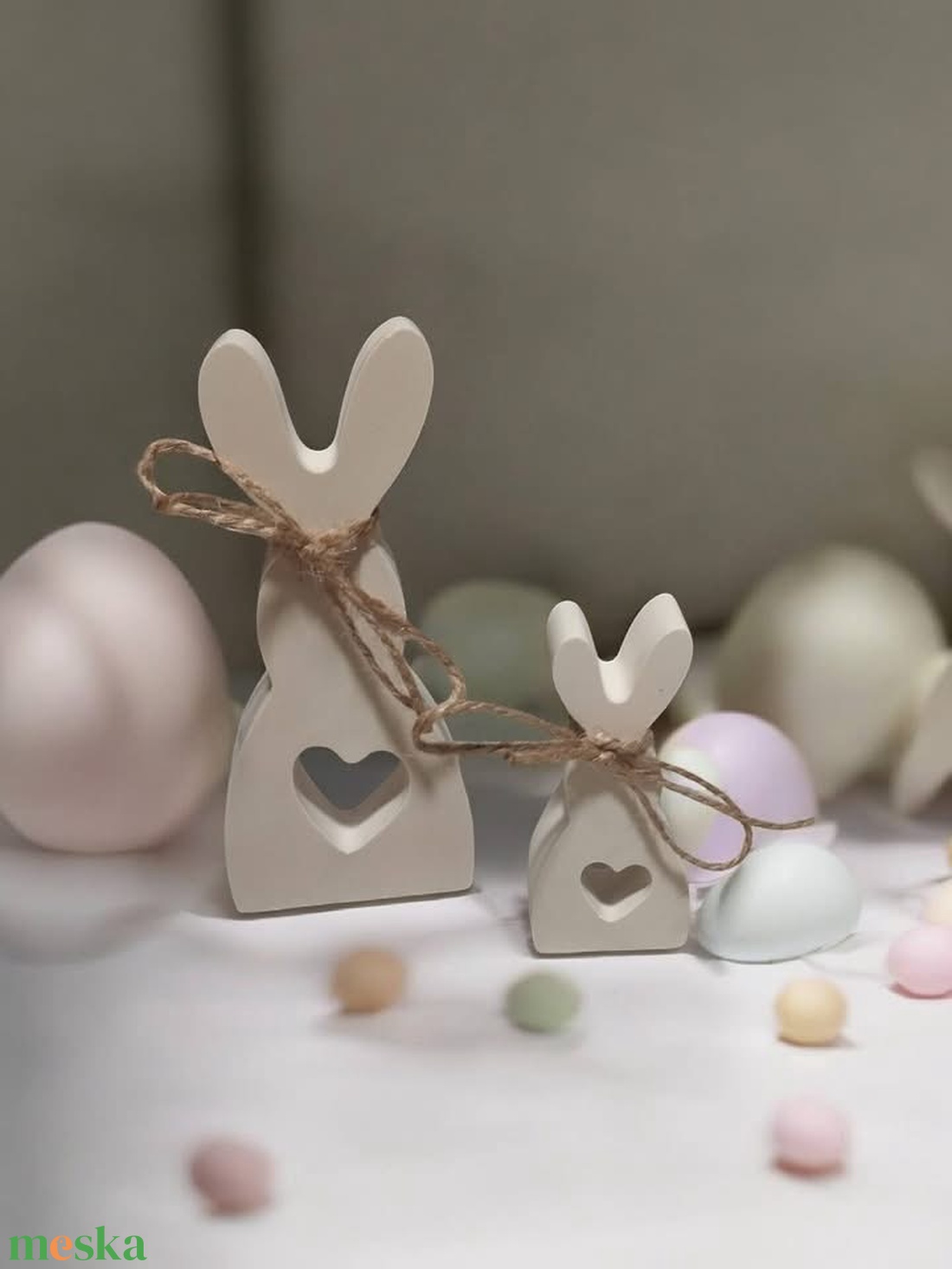 Húsvéti nyuszi pár - művészet - szobor - kerámia - Meska.hu