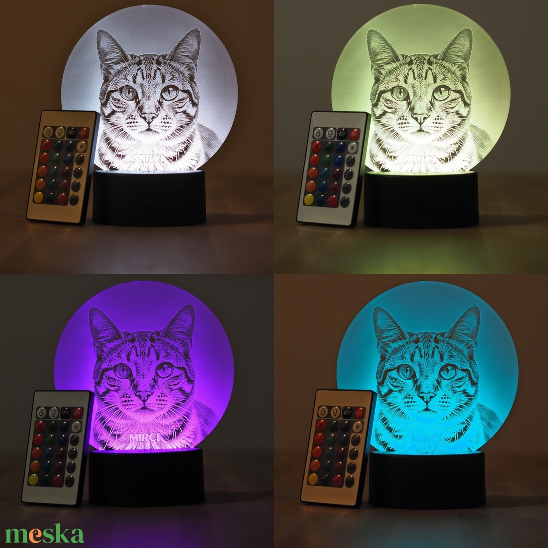 Egyedi 3D LED Lámpa/LED éjszakai fény ÁLLATPORTÉVAL - otthon & életmód - lámpa - hangulatlámpa - Meska.hu