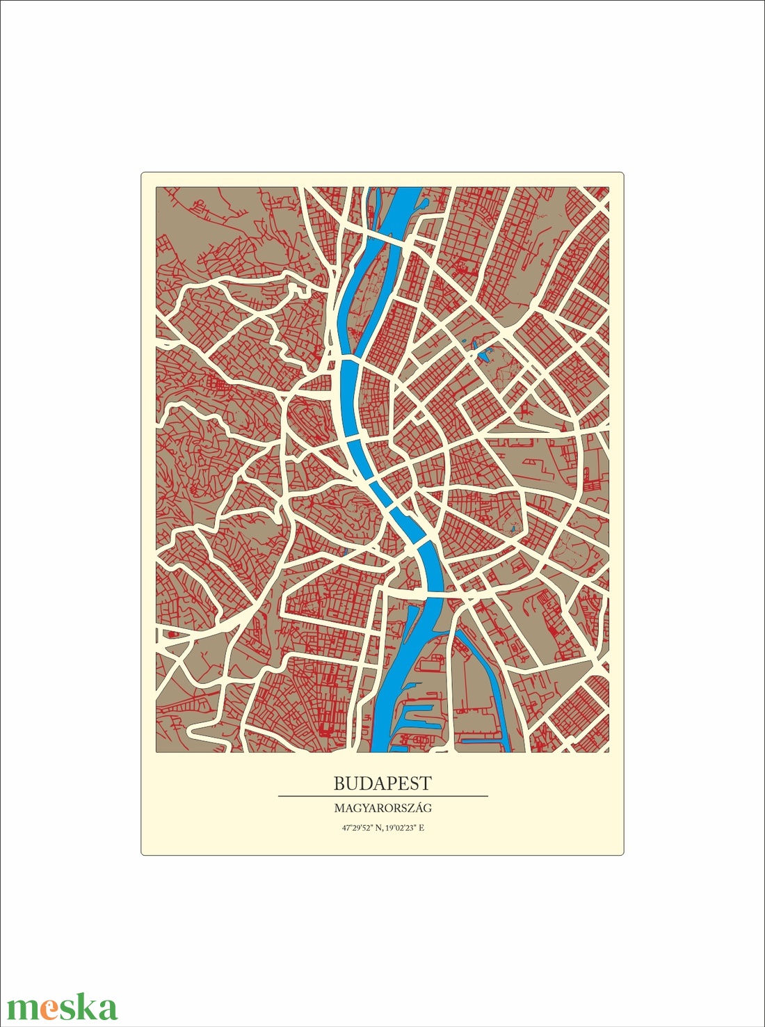 Budapest 3D térkép - lézervágott, gravírozott - A5-MINTA - otthon & életmód - dekoráció - kép & falikép - 3d képek - Meska.hu