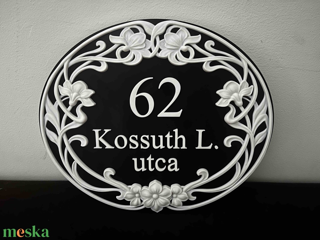 Szecessziós stílusú házszámtábla és utcanévtábla - otthon & életmód - ház & kert - házszám - Meska.hu