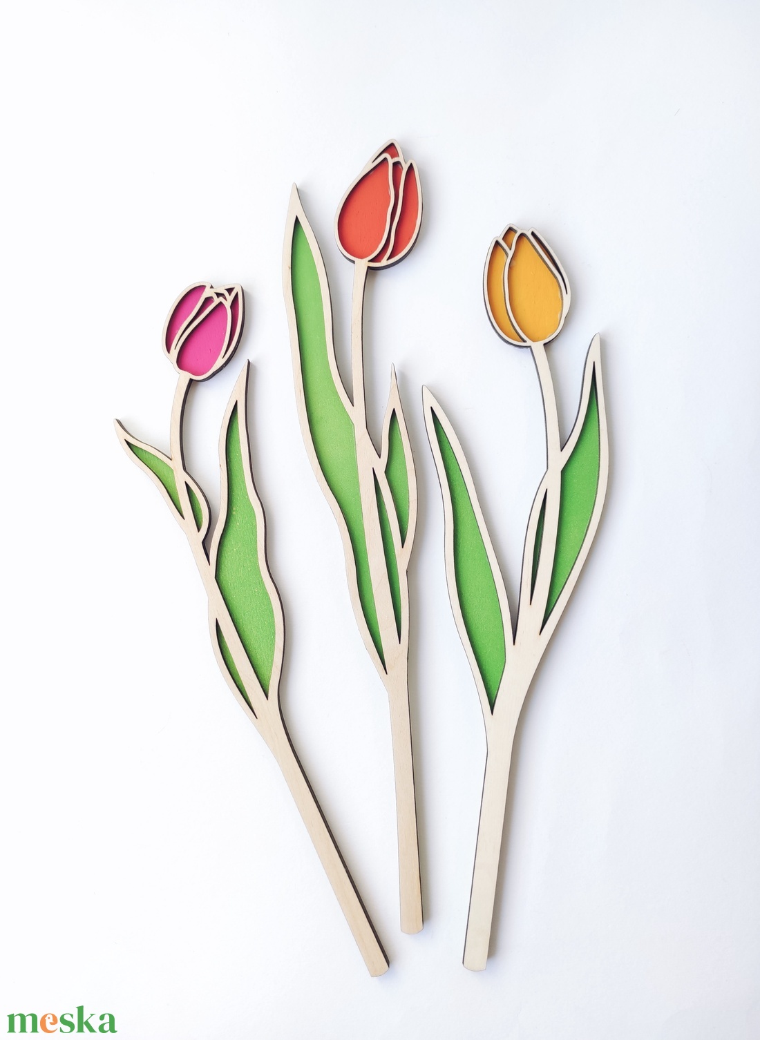 Fa tulipán csokor  - otthon & lakás - dekoráció - virágdísz és tartó - csokor & virágdísz - Meska.hu