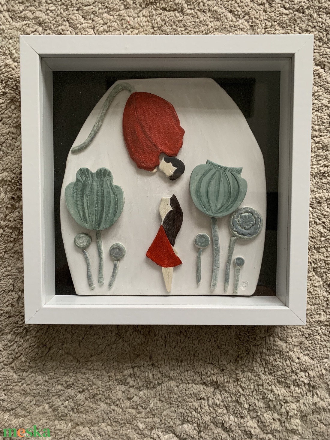 Pipacs - Kerámia kép - otthon & életmód - dekoráció - kép & falikép - 3d képek - Meska.hu