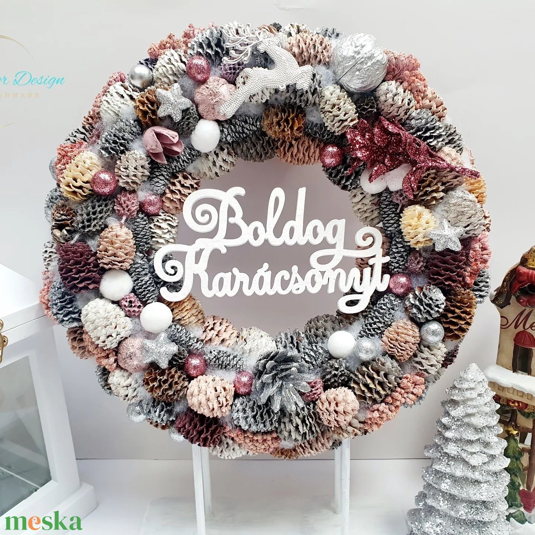 Adventi ajtódísz - karácsony - adventi díszek - adventi ajtódísz - Meska.hu