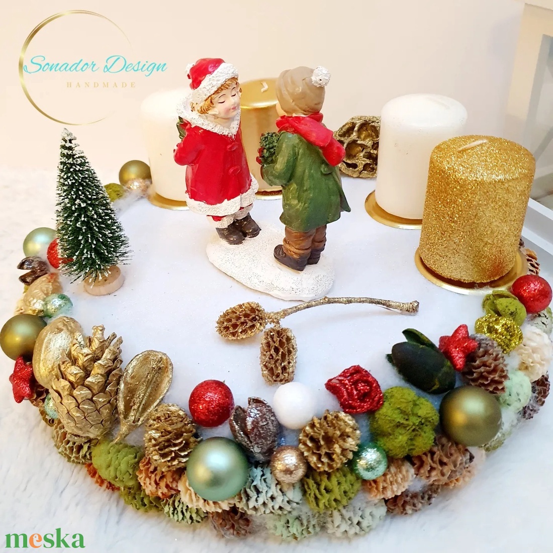Adventi asztali koszorú - karácsony - adventi díszek - adventi koszorú - Meska.hu Adventi asztali koszorú - karácsony - adventi díszek - adventi koszorú - Meska.hu