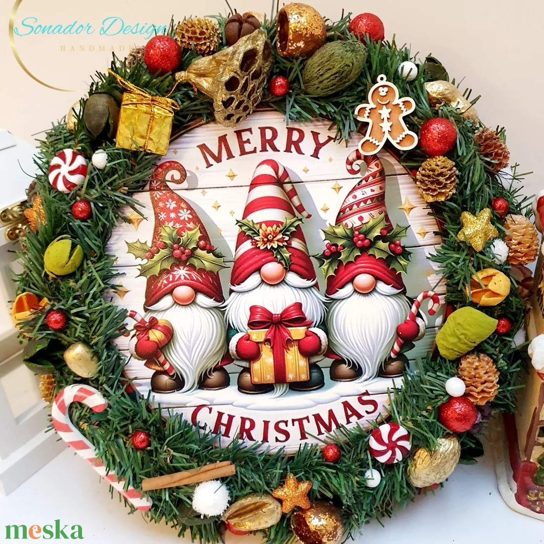 Adventi ajtódísz - karácsony - adventi díszek - adventi koszorú - Meska.hu