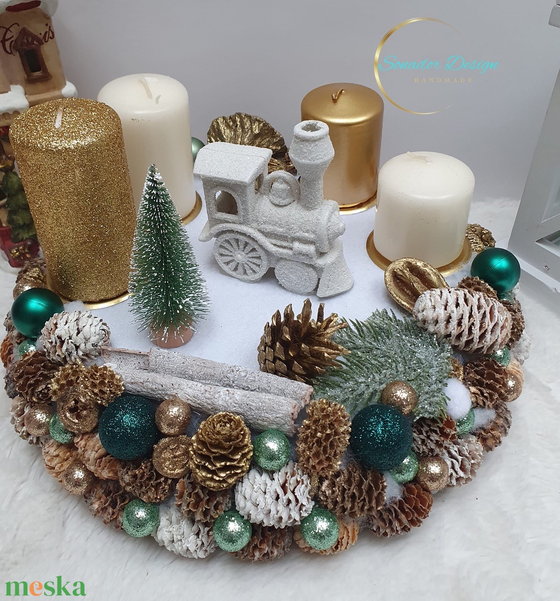 Adventi asztali koszorú - karácsony - adventi díszek - adventi koszorú - Meska.hu Adventi asztali koszorú - karácsony - adventi díszek - adventi koszorú - Meska.hu