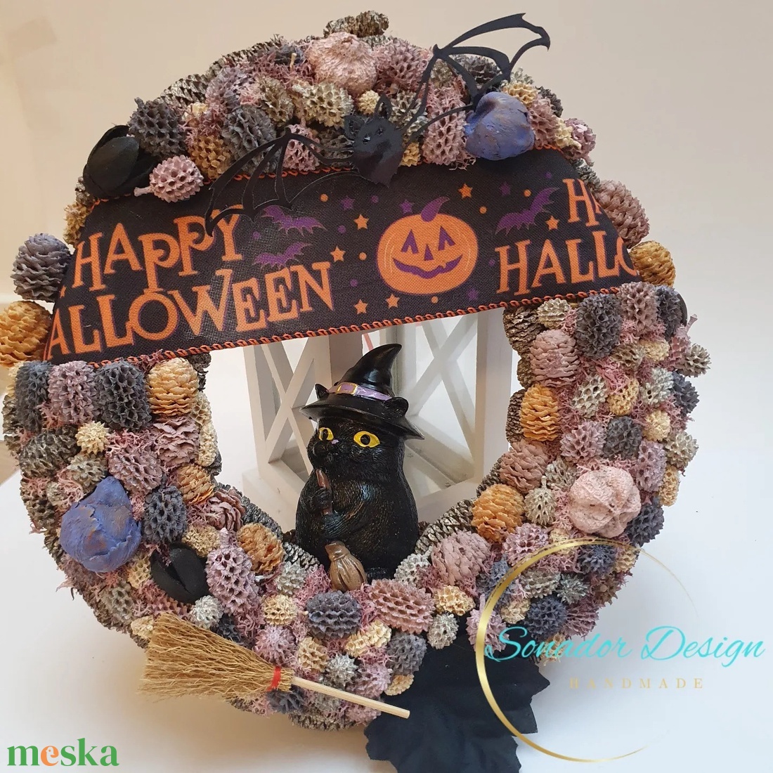 Halloweeni ajtódísz - otthon & életmód - dekoráció - ajtó- és ablak dekoráció - ajtódísz & kopogtató - Meska.hu