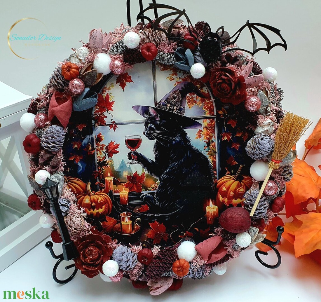 Halloweeni ajtódísz - otthon & életmód - dekoráció - ajtó- és ablak dekoráció - ajtódísz & kopogtató - Meska.hu