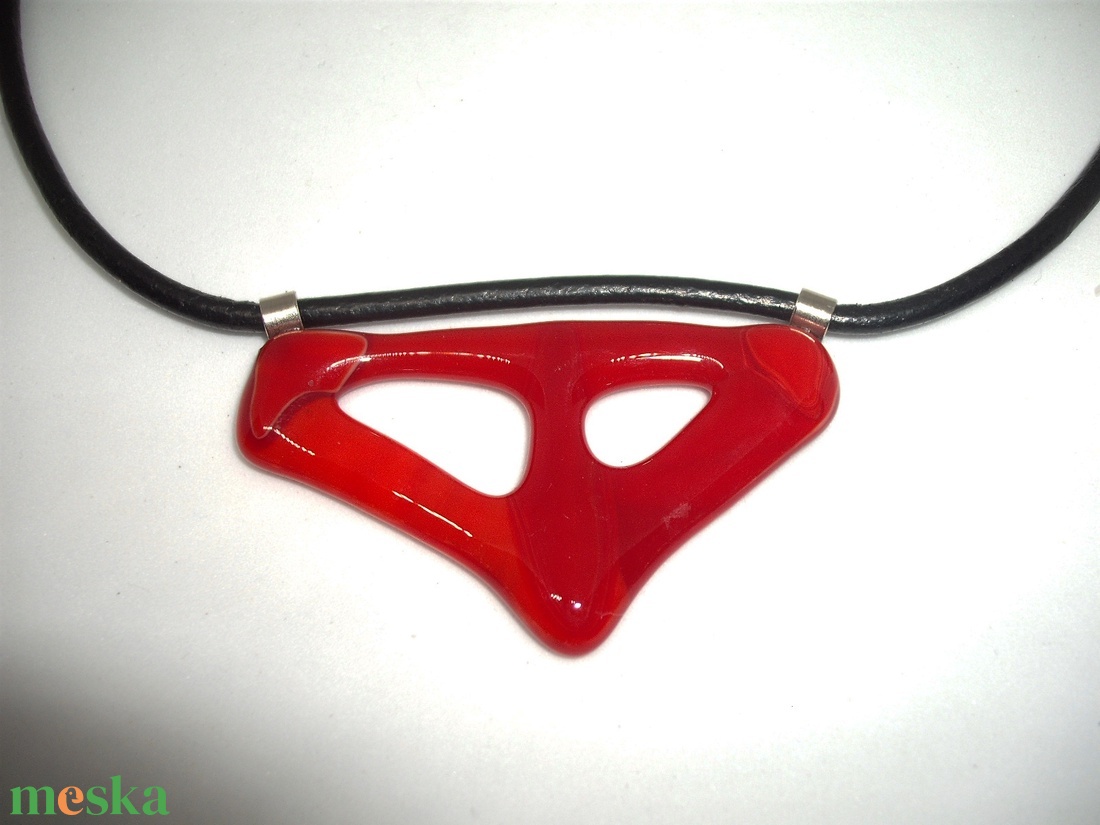 ÜVEGÉKSZER, piros - ékszer - nyaklánc - medálos nyaklánc - Meska.hu