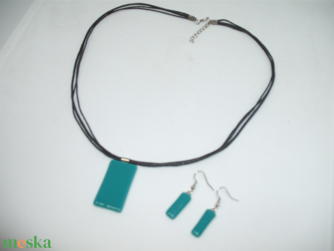 ÜVEGÉKSZER GARNITÚRA, medál fülbevalóval - ékszer - ékszerszett - Meska.hu