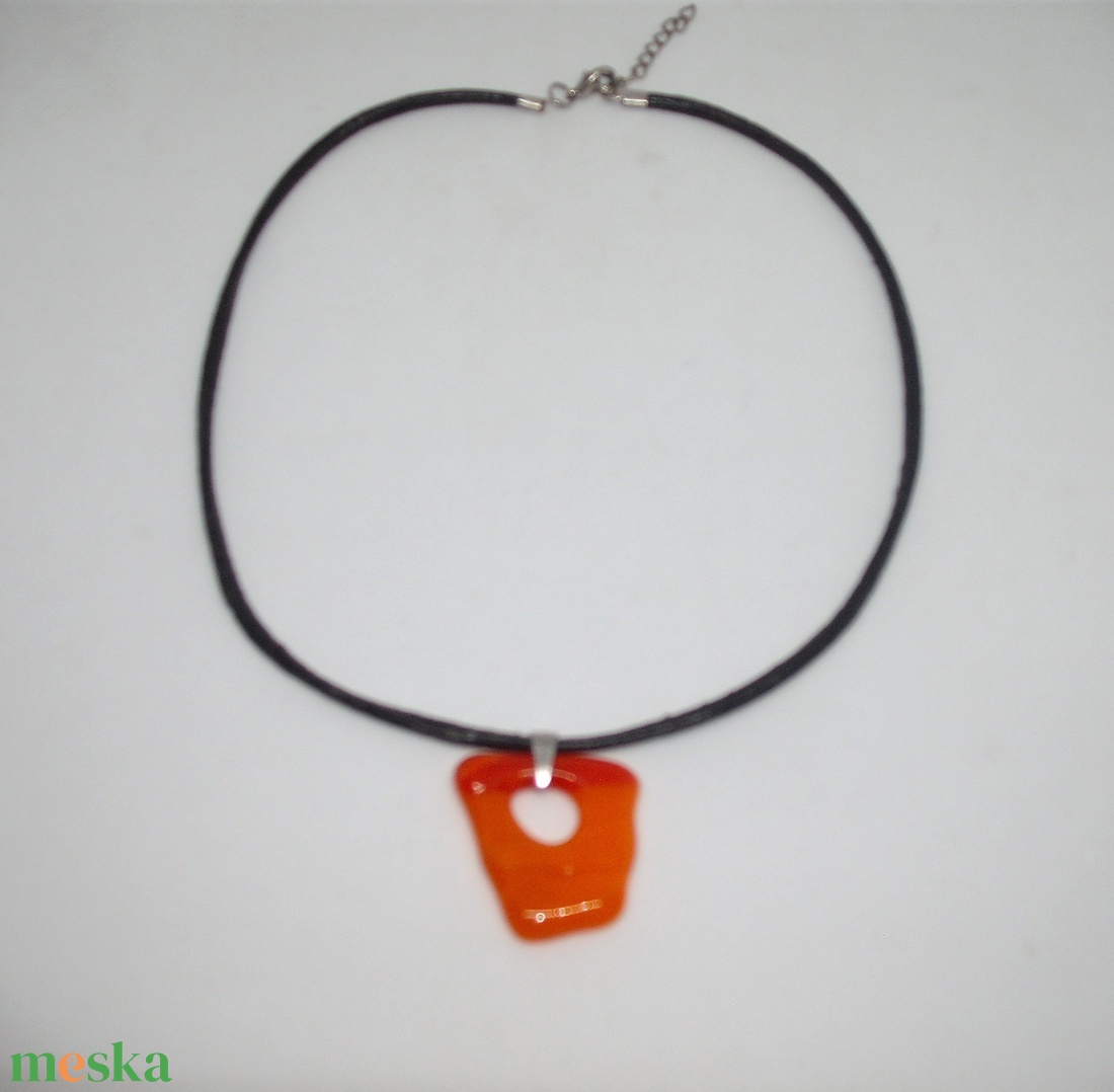 ÜVEGÉKSZER, narancssárga medál - ékszer - nyaklánc - medálos nyaklánc - Meska.hu