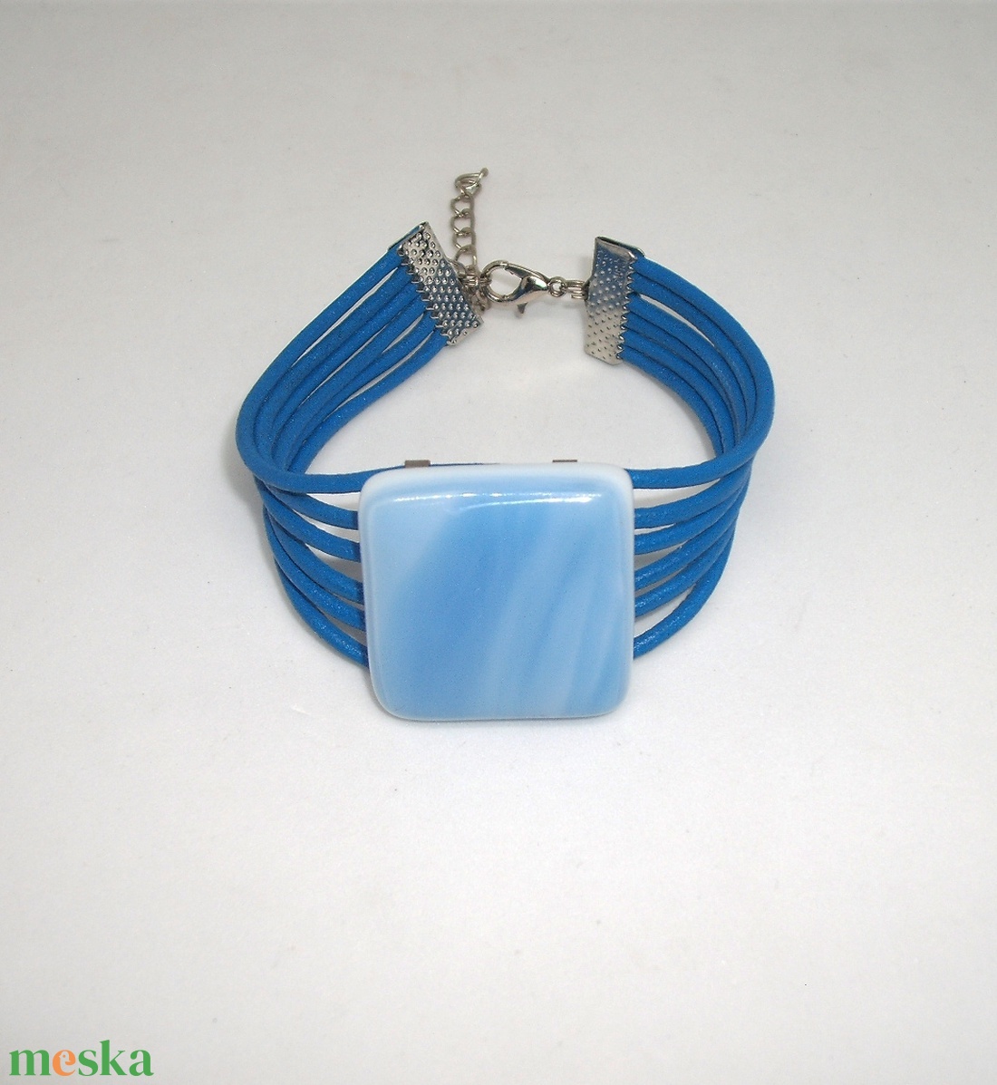 Üveg karkötő - ékszer - karkötő - karkötő medállal - Meska.hu