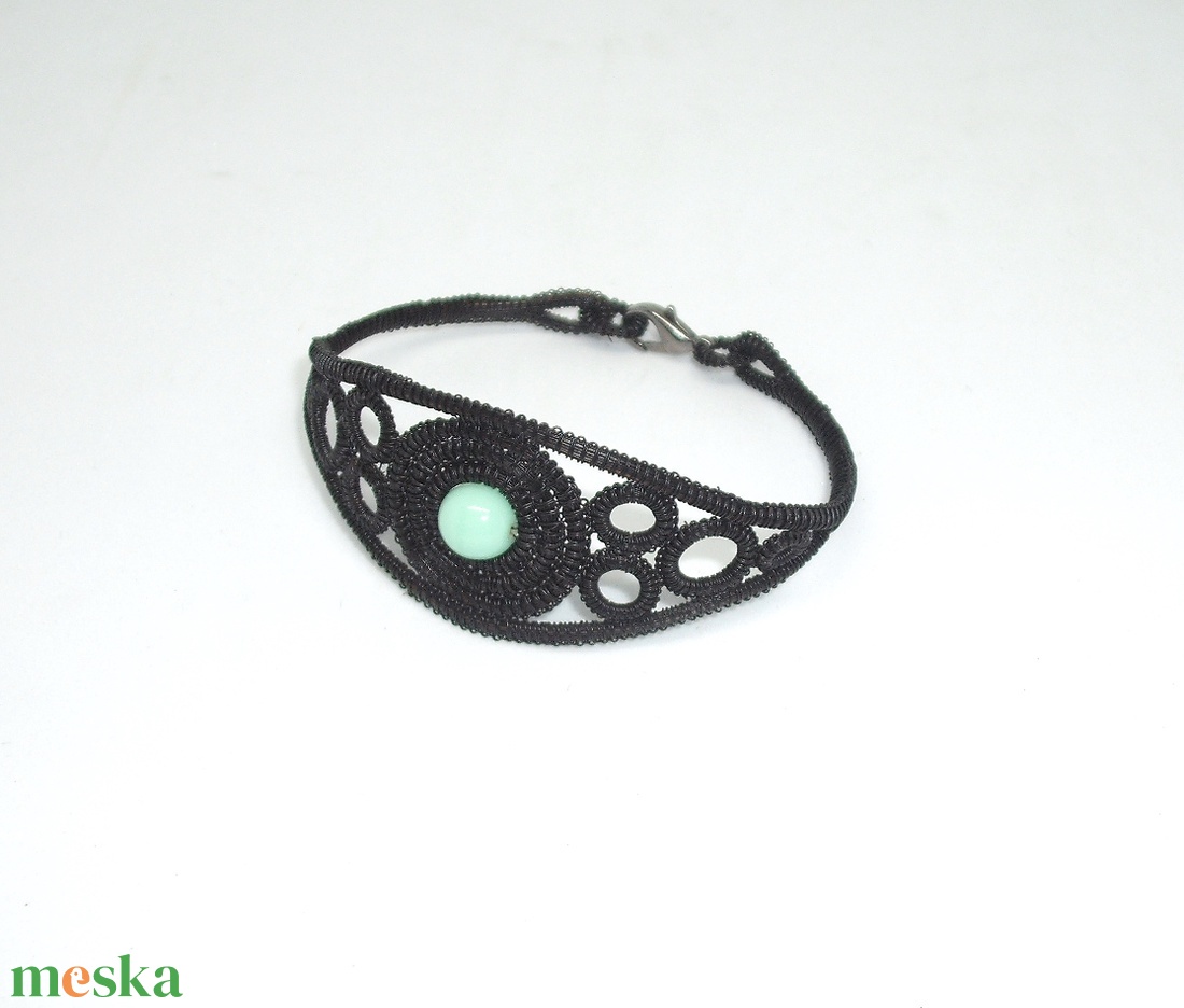 Lószőr karkötő,  piros gyönggyel - ékszer - karkötő - gyöngyös karkötő - Meska.hu