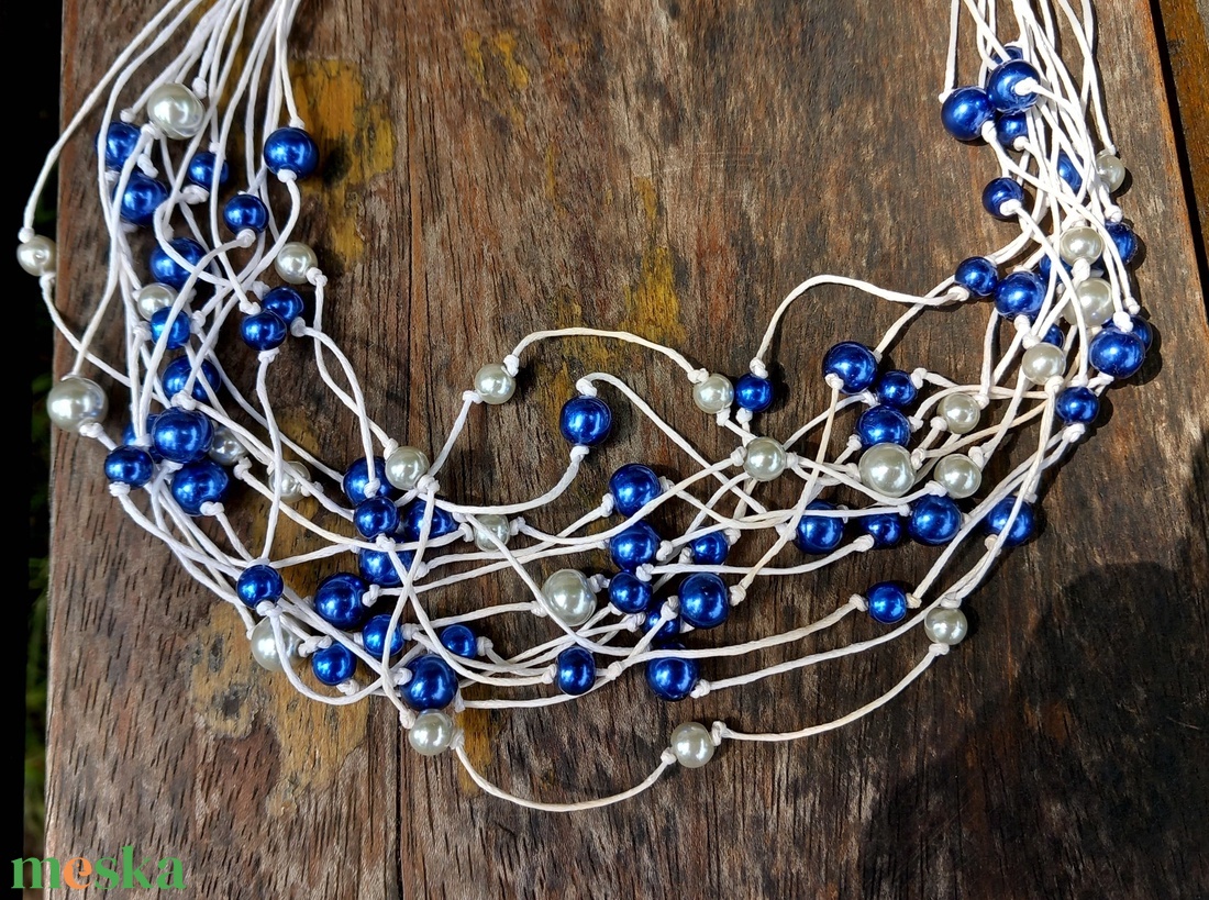 L3246 Navy Blue nyalánc - 30% AKCIÓ - ékszer - nyaklánc - gyöngyös nyaklánc - Meska.hu L3246 Navy Blue nyalánc - 30% AKCIÓ - ékszer - nyaklánc - gyöngyös nyaklánc - Meska.hu