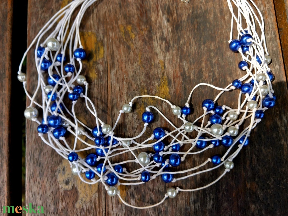 L3246 Navy Blue nyalánc - 30% AKCIÓ - ékszer - nyaklánc - gyöngyös nyaklánc - Meska.hu L3246 Navy Blue nyalánc - 30% AKCIÓ - ékszer - nyaklánc - gyöngyös nyaklánc - Meska.hu
