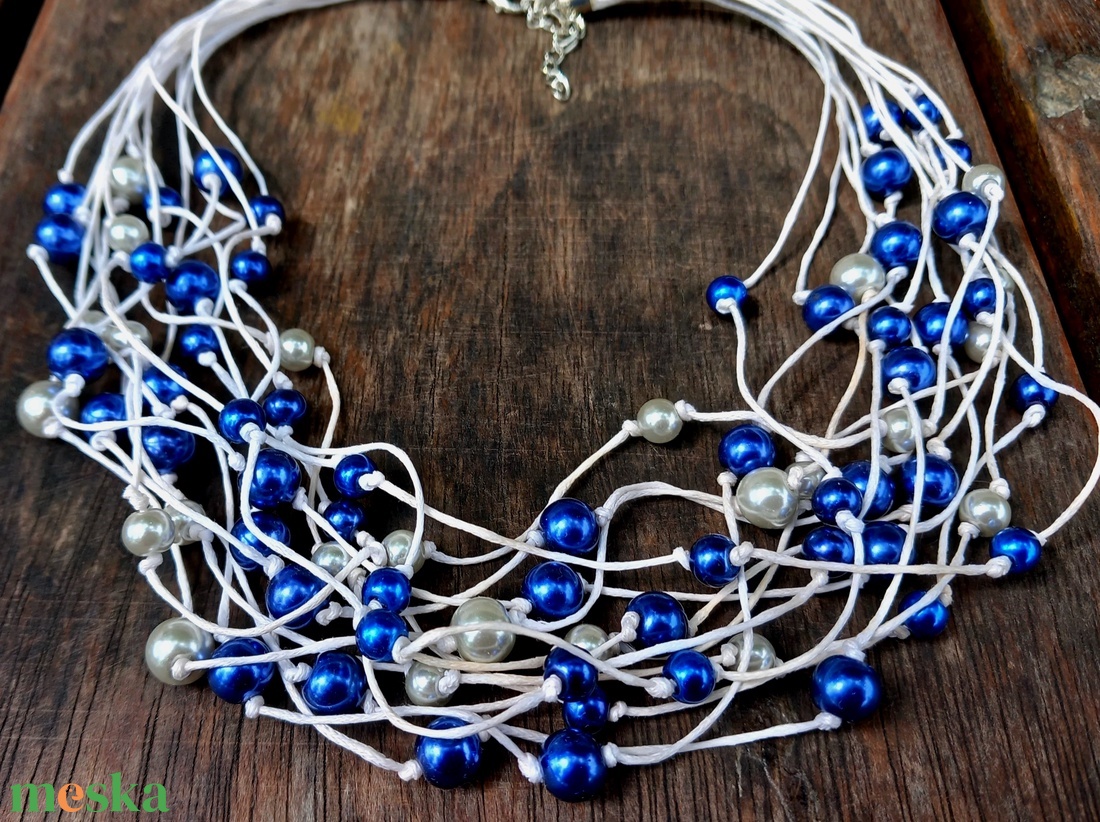 L3246 Navy Blue nyalánc - 30% AKCIÓ - ékszer - nyaklánc - gyöngyös nyaklánc - Meska.hu L3246 Navy Blue nyalánc - 30% AKCIÓ - ékszer - nyaklánc - gyöngyös nyaklánc - Meska.hu