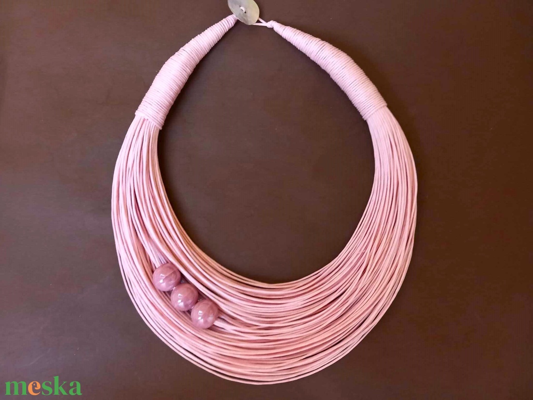 L3253 Rose pamut nyaklánc - 30% AKCIÓ - ékszer - nyaklánc - statement nyaklánc - Meska.hu L3253 Rose pamut nyaklánc - 30% AKCIÓ - ékszer - nyaklánc - statement nyaklánc - Meska.hu
