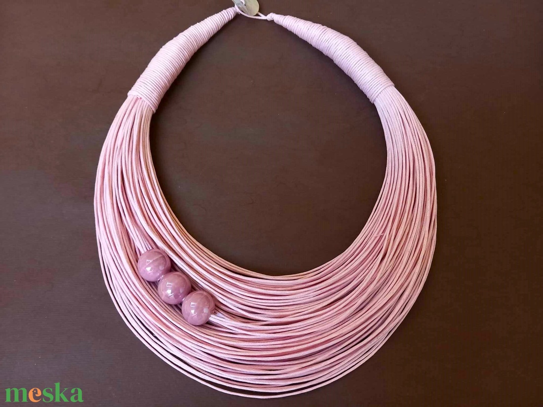 L3253 Rose pamut nyaklánc - 30% AKCIÓ - ékszer - nyaklánc - statement nyaklánc - Meska.hu L3253 Rose pamut nyaklánc - 30% AKCIÓ - ékszer - nyaklánc - statement nyaklánc - Meska.hu