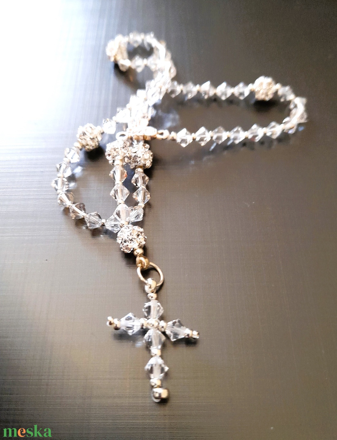 Swarovski gyöngyökkel készült, öttizedes rózsafüzér. - otthon & életmód - vallás - lánc & füzér - Meska.hu Swarovski gyöngyökkel készült, öttizedes rózsafüzér. - otthon & életmód - vallás - lánc & füzér - Meska.hu