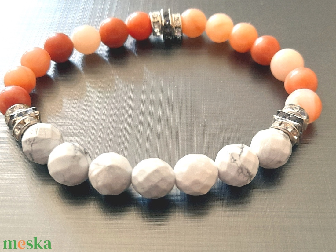 Howlit - Pink Aventurin ásványkarkötő / Görög stílusú karkötő - ékszer - karkötő - gyöngyös karkötő - Meska.hu