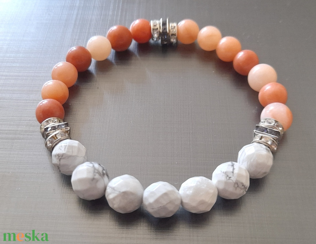 Howlit - Pink Aventurin ásványkarkötő / Görög stílusú karkötő - ékszer - karkötő - gyöngyös karkötő - Meska.hu