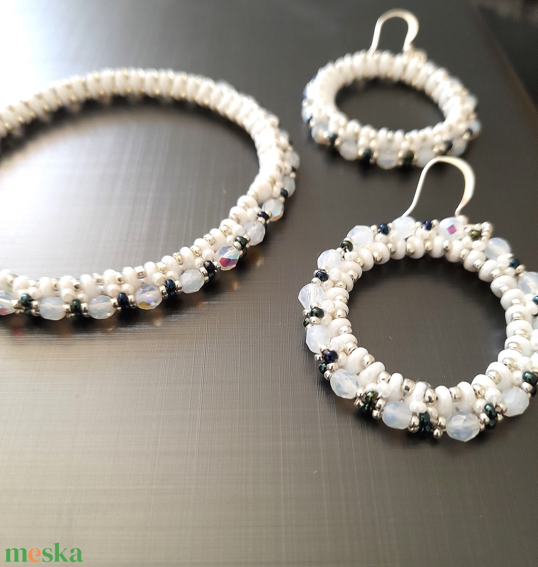 Fesztivál karkötő - fülbevaló szett - ékszer - ékszerszett - Meska.hu