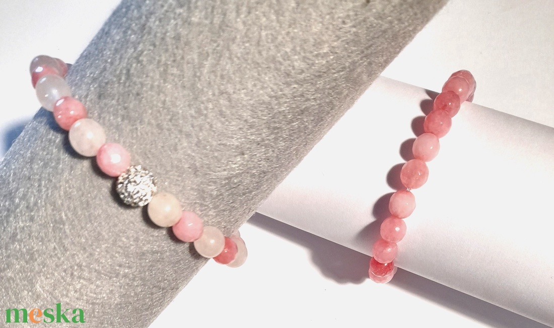 Női erő karkötő szett / Rózsakvarc - Pink Jade páros kakötő - ékszer - karkötő - gyöngyös karkötő - Meska.hu Női erő karkötő szett / Rózsakvarc - Pink Jade páros kakötő - ékszer - karkötő - gyöngyös karkötő - Meska.hu