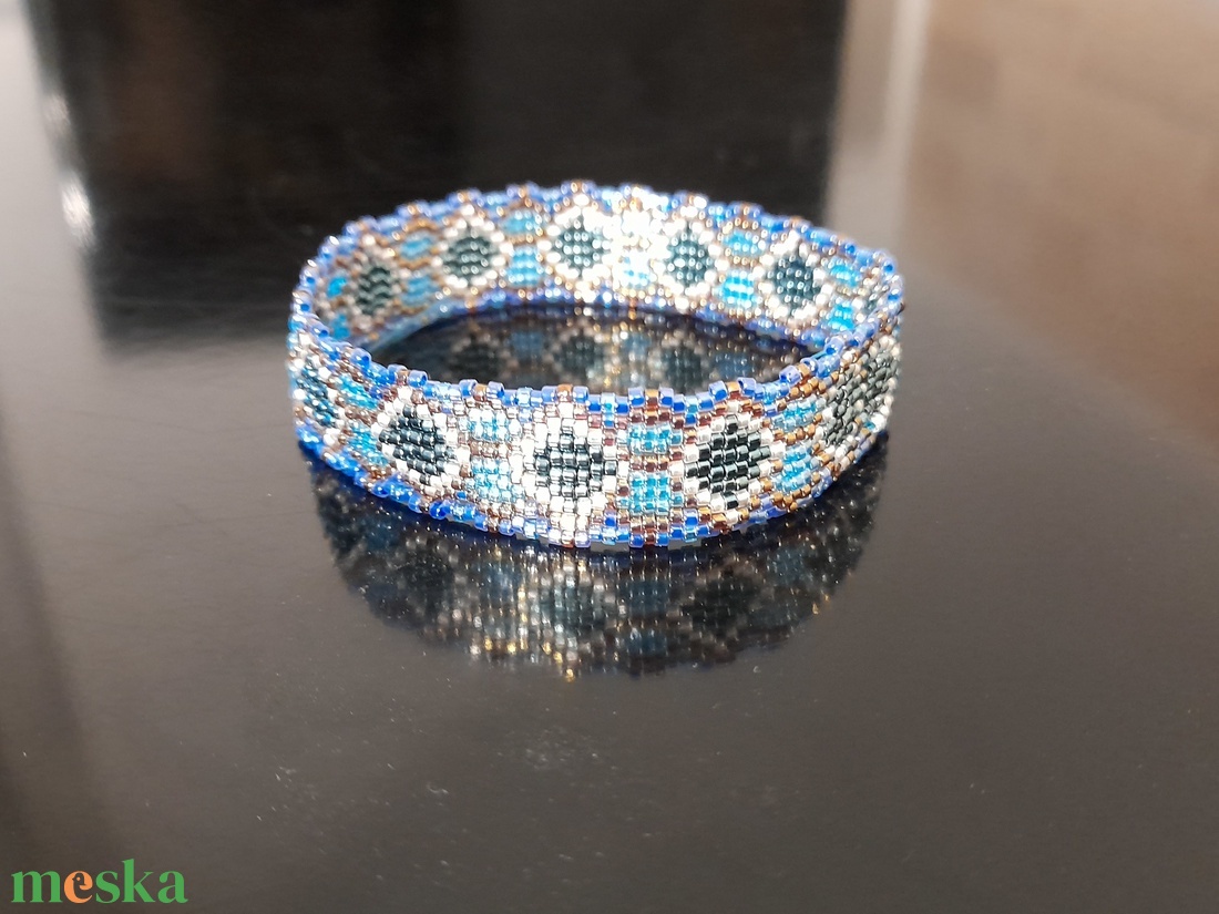 Korfu 1 - peyote karkötő - ékszer - karkötő - karperec - Meska.hu