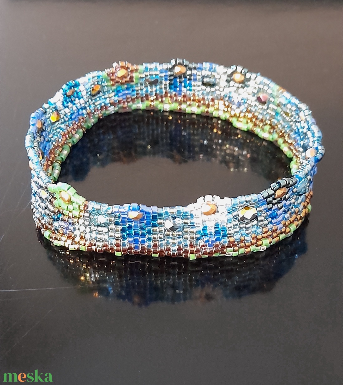 Korfu 2 - peyote karkötő  - ékszer - karkötő - karperec - Meska.hu