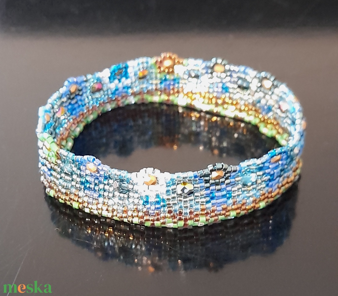 Korfu 2 - peyote karkötő  - ékszer - karkötő - karperec - Meska.hu