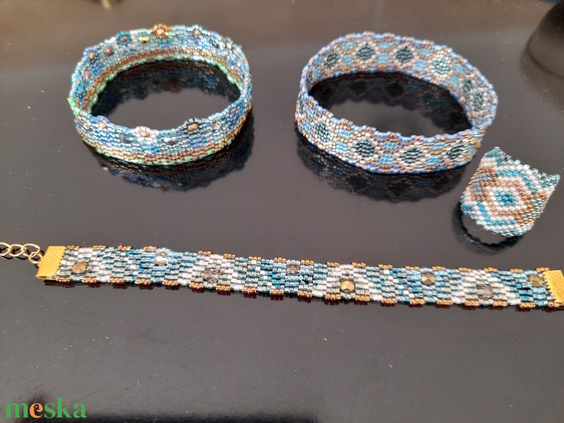 Korfu gyűrű - ékszer - gyűrű - gyöngyös gyűrű - Meska.hu