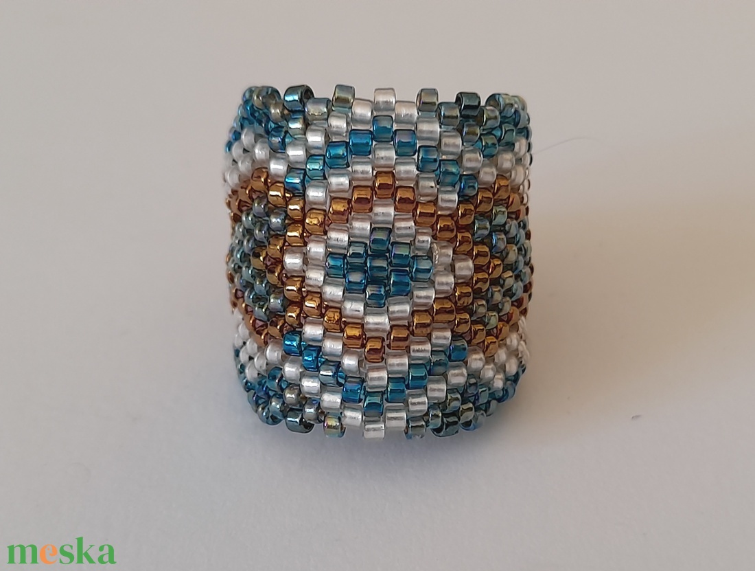 Korfu gyűrű - ékszer - gyűrű - gyöngyös gyűrű - Meska.hu