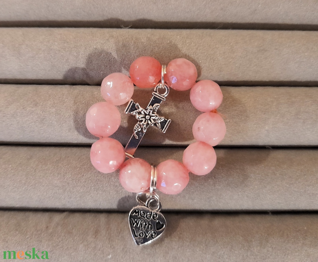 Egy tizedes rózsafüzér vagy kulcstartó - fehér Jade - otthon & életmód - vallás - lánc & füzér - Meska.hu