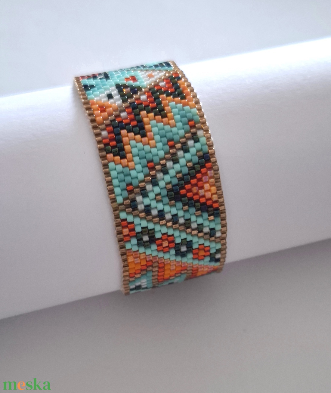 Peyote karkötő indián mintával - ékszer - karkötő - gyöngyös karkötő - Meska.hu
