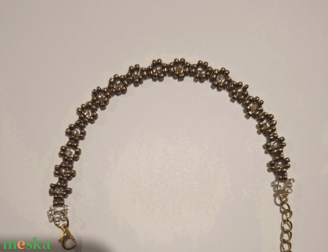 Vintage hatású bohó virág karkötő - ékszer - karkötő - gyöngyös karkötő - Meska.hu