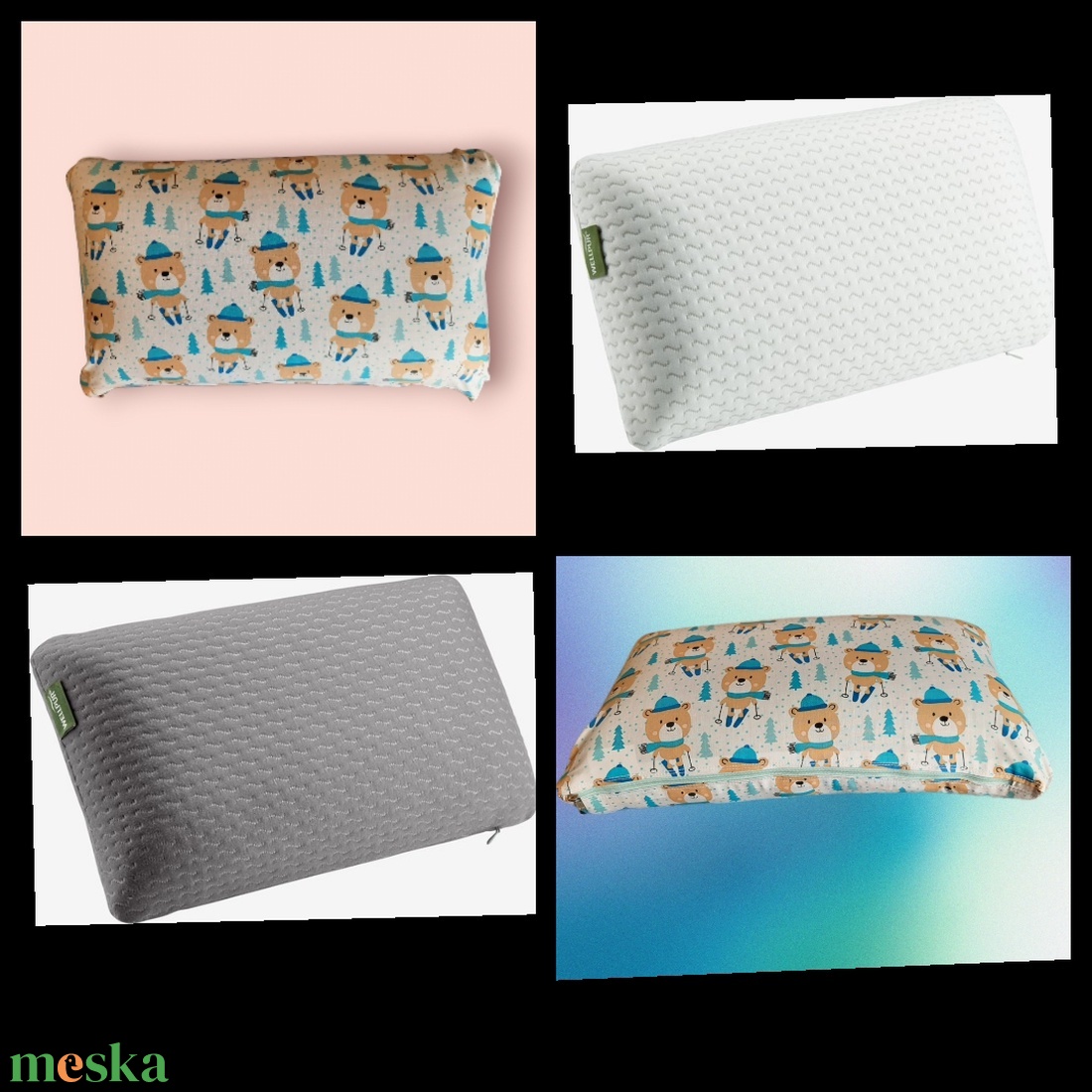 Párnahuzat 24x42x12 cm Anatómiai memory ergonómiai WELLPUR utazópárnához többféle mintával - otthon & életmód - lakástextil - párna & párnahuzat - Meska.hu