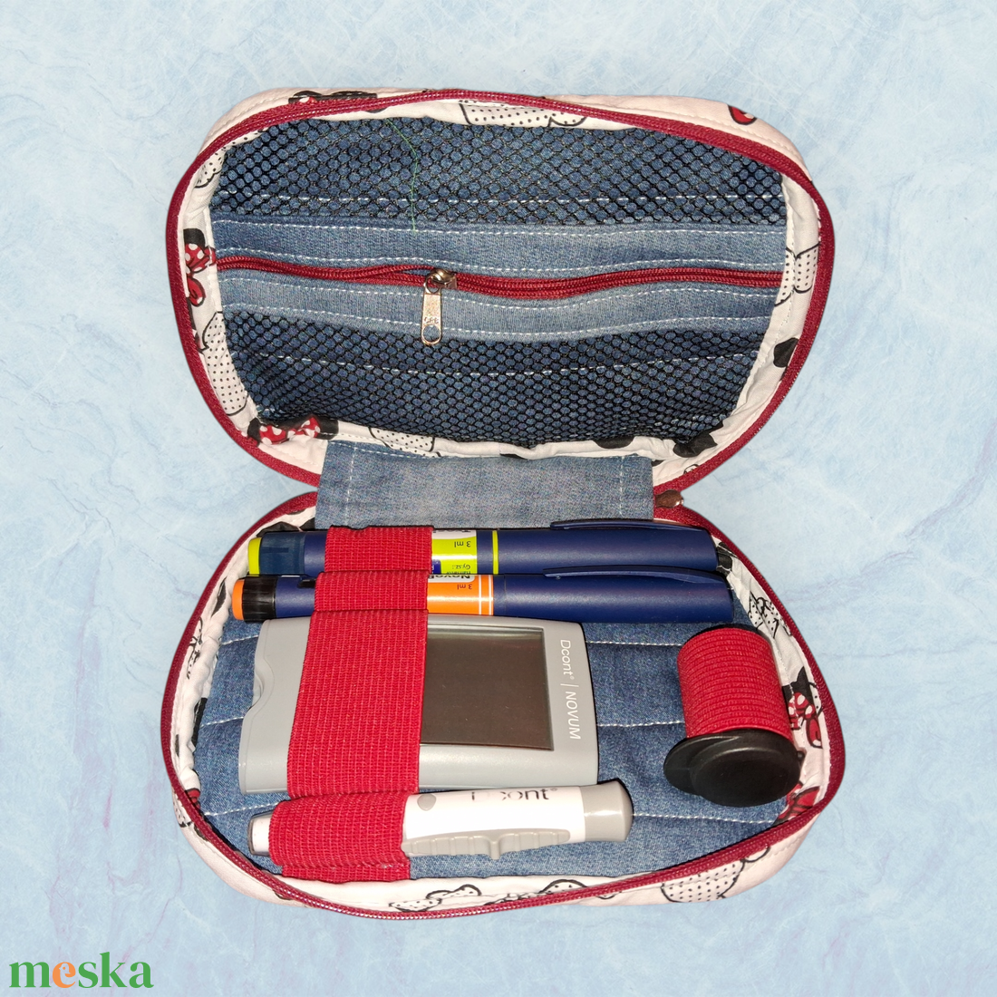 Vércukormérő cukormérő diab diabetes és pen tartó tok  - szépségápolás - egészségmegőrzési kellékek - vércukormérő tok, táska - Meska.hu