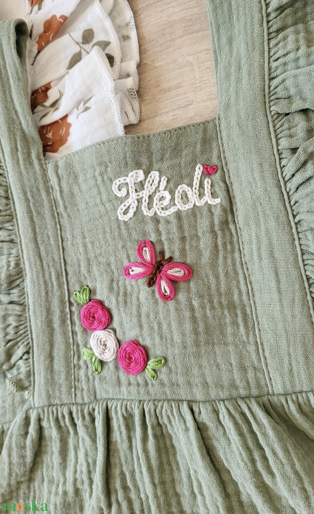 Hímzett nyári ruha szett - ruha & divat - gyerekruha - póló - Meska.hu