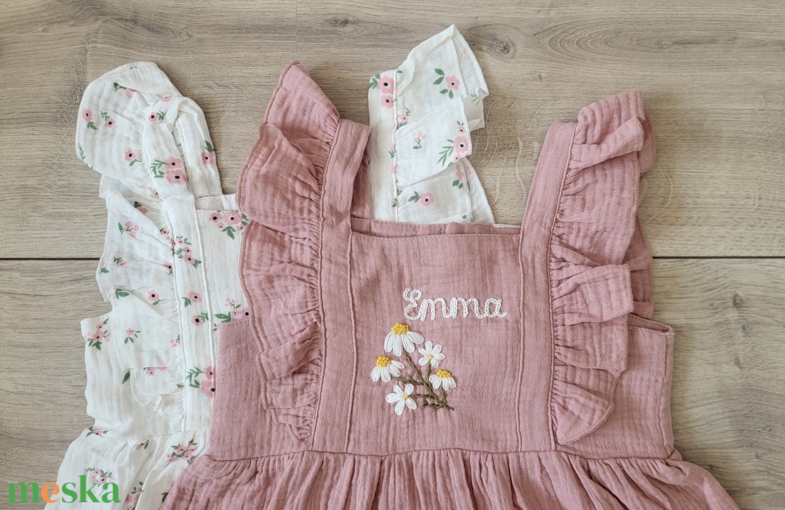 Hímzett nyári ruha szett - ruha & divat - gyerekruha - póló - Meska.hu