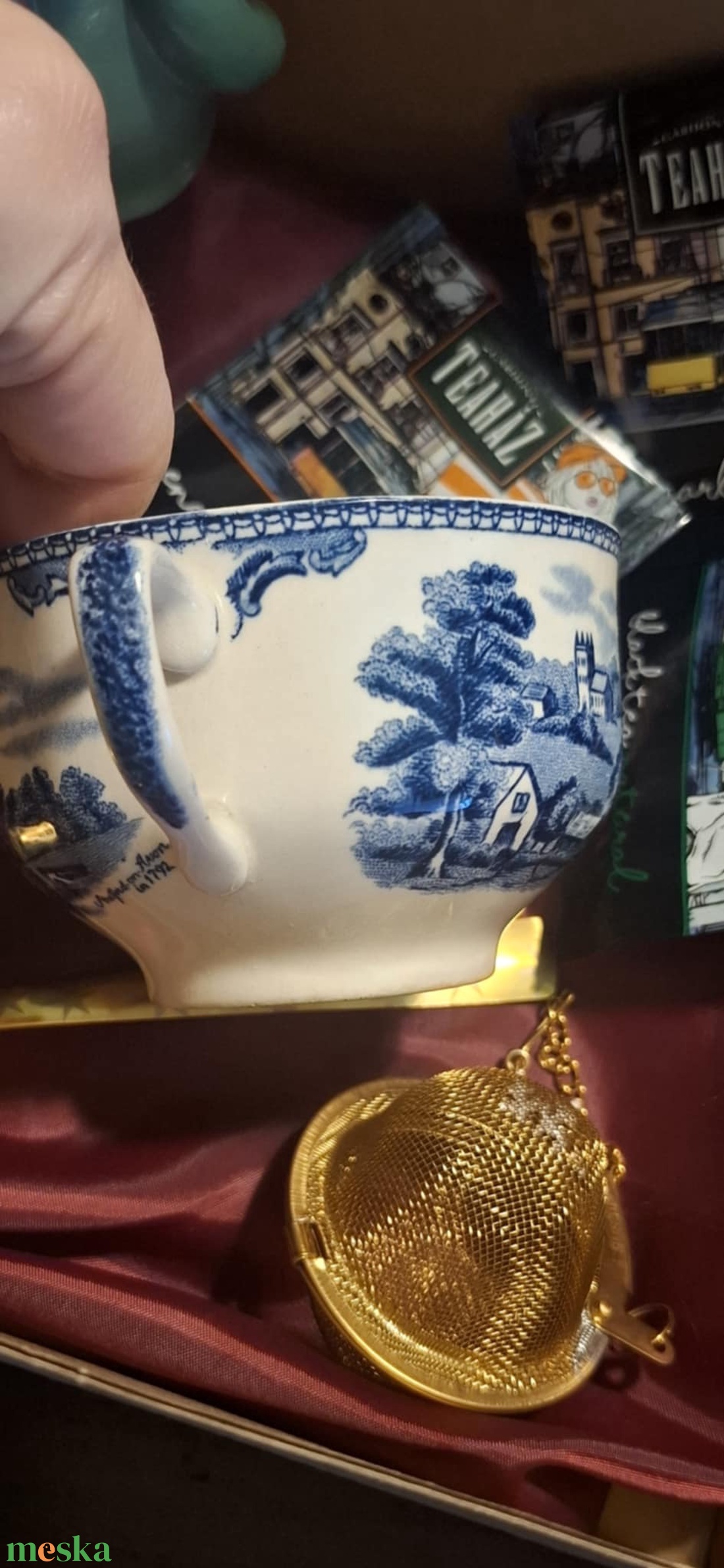 Bájos angol csészés, egérkés, minőségi angol teás ajándékdoboz - otthon & életmód - papír, írószer - ajándékozás kellékei - ajándékzsák, csomagolás - Meska.hu