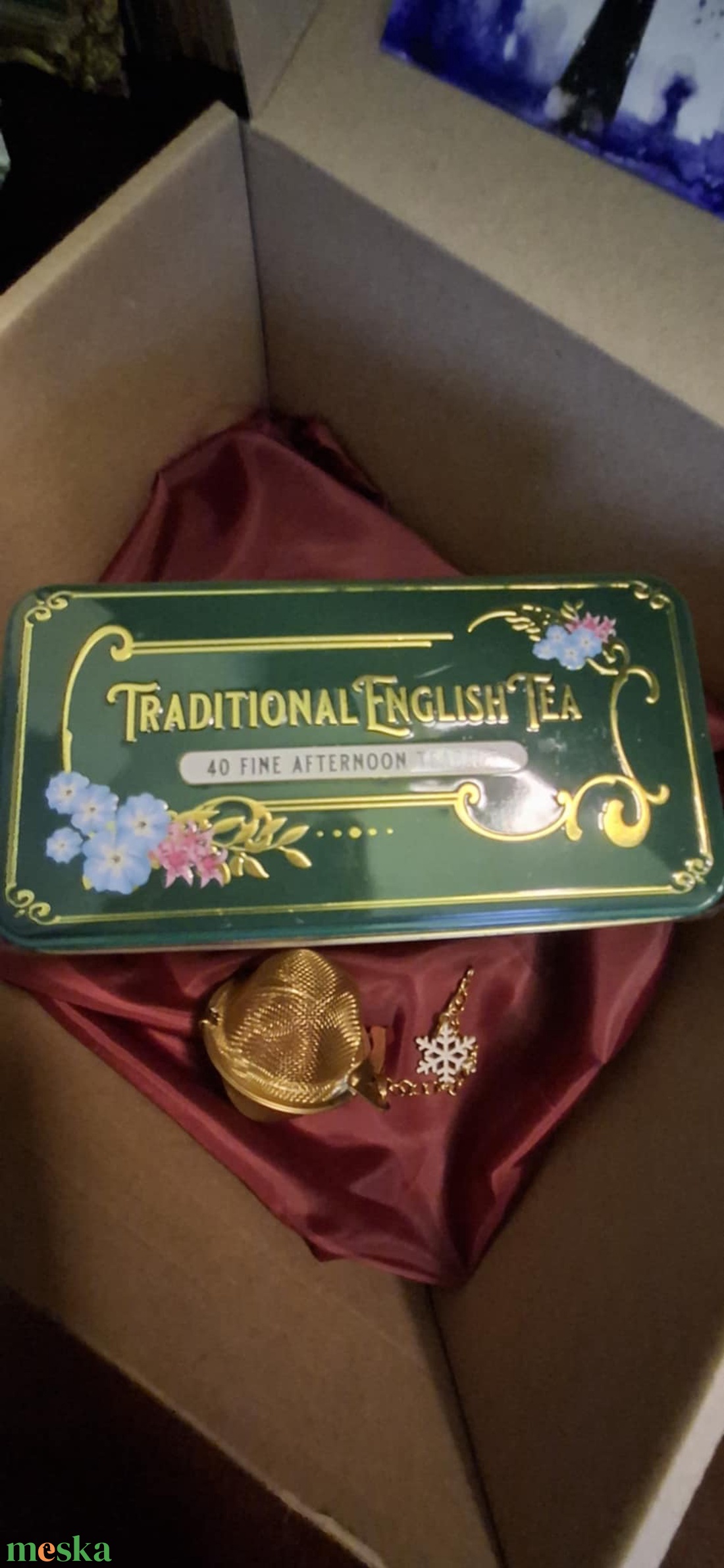 Bájos angol csészés, egérkés, minőségi angol teás ajándékdoboz - otthon & életmód - papír, írószer - ajándékozás kellékei - ajándékzsák, csomagolás - Meska.hu