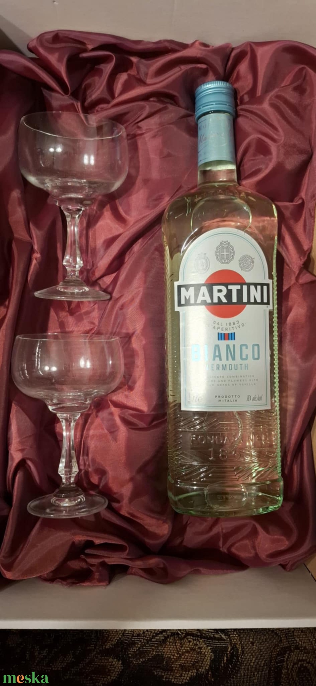 Italos, Martinis, minőségi boros, pezsgős ajándékdoboz pohárral, férfiaknak - otthon & életmód - papír, írószer - ajándékozás kellékei - ajándékzsák, csomagolás - Meska.hu