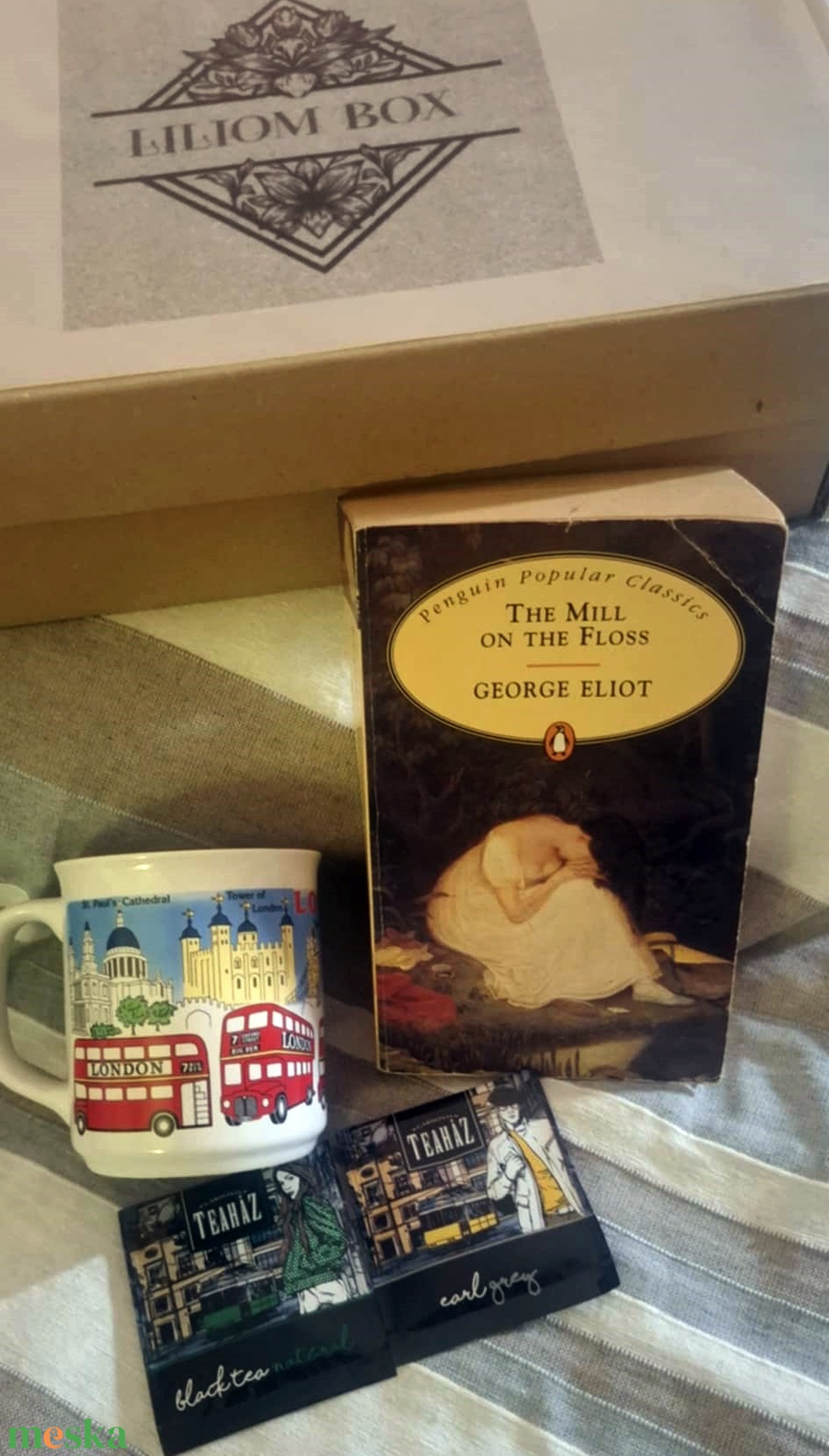 Olvass, kuckózz be, teázós, bögrés, könyves ajándékdoboz - otthon & életmód - papír, írószer - ajándékozás kellékei - ajándékzsák, csomagolás - Meska.hu