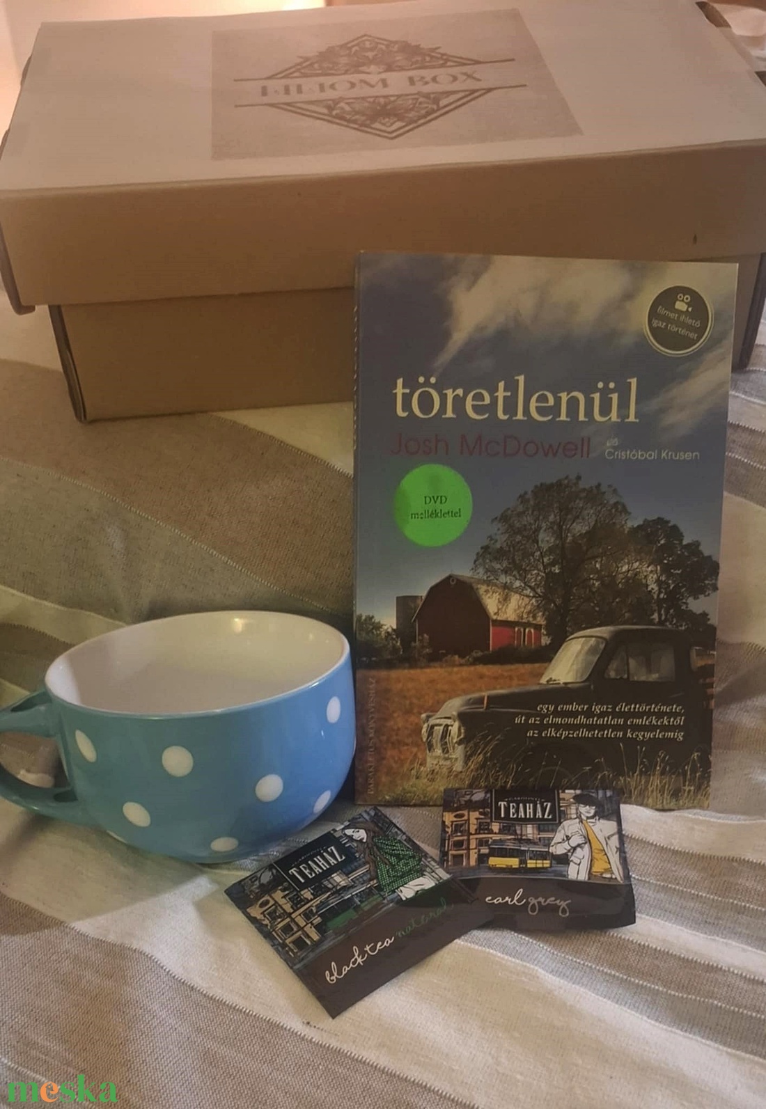 Olvass, kuckózz be, teázós, bögrés, könyves ajándékdoboz - otthon & életmód - papír, írószer - ajándékozás kellékei - ajándékzsák, csomagolás - Meska.hu