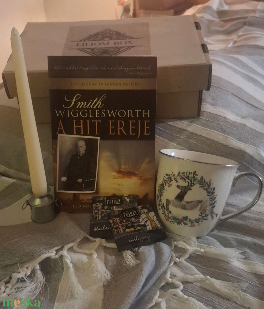 Olvass, kuckózz be, teázós, bögrés, könyves ajándékdoboz - otthon & életmód - papír, írószer - ajándékozás kellékei - ajándékzsák, csomagolás - Meska.hu