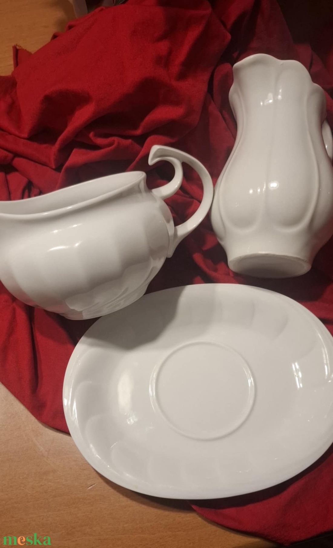 Bájos fehér hollóházi porcelán és vintage teás ajándékdoboz - otthon & életmód - papír, írószer - ajándékozás kellékei - ajándékzsák, csomagolás - Meska.hu